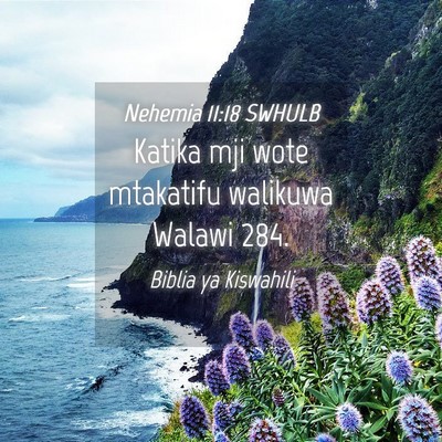 Picture 04 - Nehemia 11:18 SWHULB - Katika mji wote mtakatifu walikuwa Walawi - Bible Verse Picture