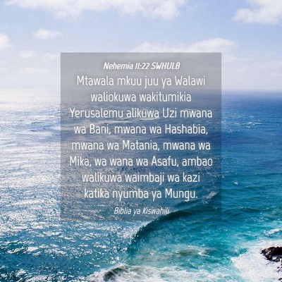 Picture 04 - Nehemia 11:22 SWHULB - Mtawala mkuu juu ya Walawi waliokuwa wakitumikia - Bible Verse Picture