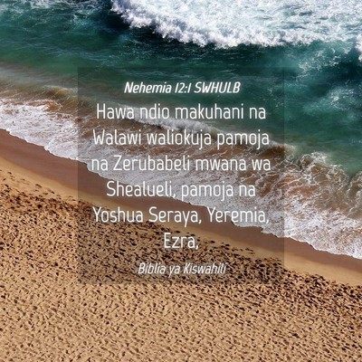 Picture 04 - Nehemia 12:1 SWHULB - Hawa ndio makuhani na Walawi waliokuja pamoja na - Bible Verse Picture