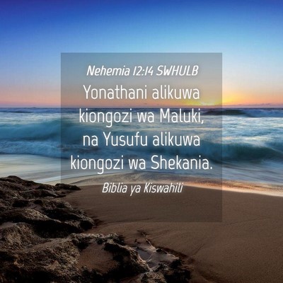 Picture 04 - Nehemia 12:14 SWHULB - Yonathani alikuwa kiongozi wa Maluki, na Yusufu - Bible Verse Picture