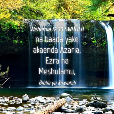 Picture 04 - Nehemia 12:33 SWHULB - na baada yake akaenda Azaria, Ezra na - Bible Verse Picture