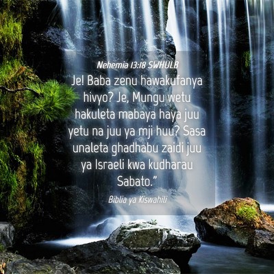 Picture 04 - Nehemia 13:18 SWHULB - Je! Baba zenu hawakufanya hivyo? Je, Mungu wetu - Bible Verse Picture