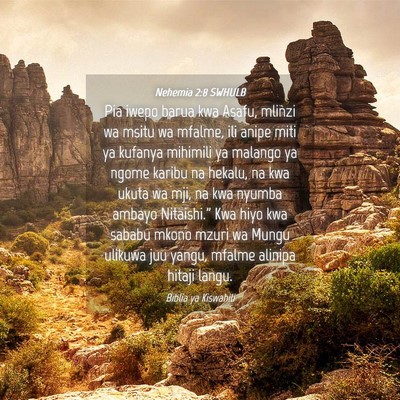 Picture 04 - Nehemia 2:8 SWHULB - Pia iwepo barua kwa Asafu, mlinzi wa msitu wa - Bible Verse Picture