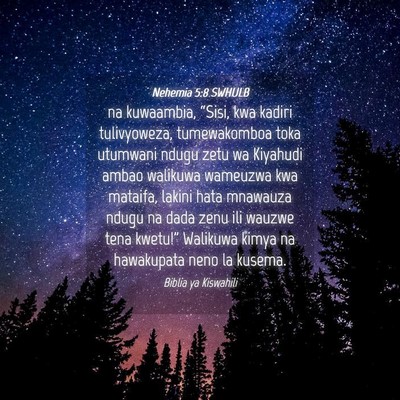 Picture 04 - Nehemia 5:8 SWHULB - na kuwaambia, “Sisi, kwa kadiri tulivyoweza, - Bible Verse Picture