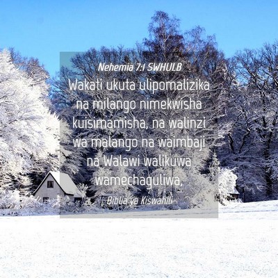 Picture 04 - Nehemia 7:1 SWHULB - Wakati ukuta ulipomalizika na milango nimekwisha - Bible Verse Picture