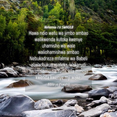 Picture 04 - Nehemia 7:6 SWHULB - Hawa ndio watu wa jimbo ambao walikwenda kutoka - Bible Verse Picture