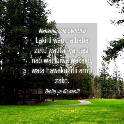 Picture 04 - Nehemia 9:16 SWHULB - Lakini wao na baba zetu walifanya uasi, nao - Bible Verse Picture