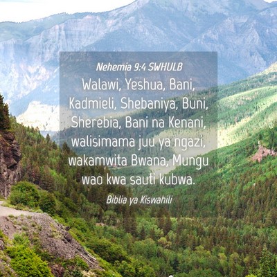 Picture 04 - Nehemia 9:4 SWHULB - Walawi, Yeshua, Bani, Kadmieli, Shebaniya, Buni, - Bible Verse Picture