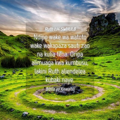 Picture 04 - Ruth 1:14 SWHULB - Ndipo wake wa watoto wake wakapaza sauti zao na - Bible Verse Picture