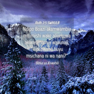 Picture 04 - Ruth 2:5 SWHULB - Ndipo Boazi akamwambia mtumishi wake aliyekuwa - Bible Verse Picture