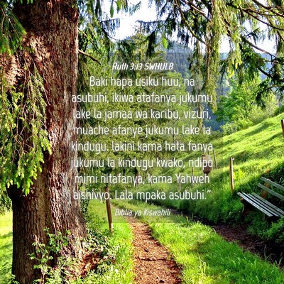 Picture 04 - Ruth 3:13 SWHULB - Baki hapa usiku huu, na asubuhi, ikiwa atafanya - Bible Verse Picture