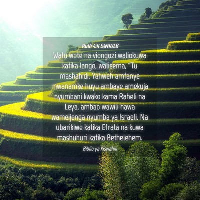Picture 04 - Ruth 4:11 SWHULB - Watu wote na viongozi waliokuwa katika lango, - Bible Verse Picture