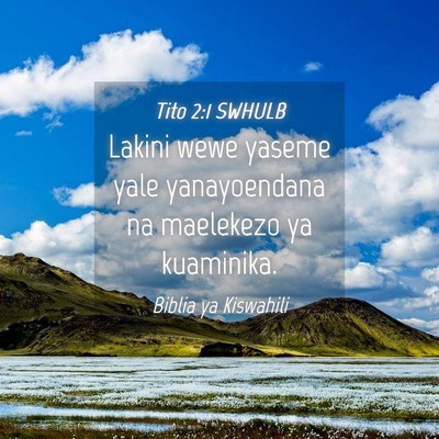 Picture 04 - Tito 2:1 SWHULB - Lakini wewe yaseme yale yanayoendana na maelekezo - Bible Verse Picture