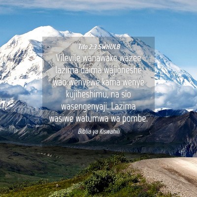 Picture 04 - Tito 2:3 SWHULB - Vilevile wanawake wazee lazima daima wajioneshe - Bible Verse Picture