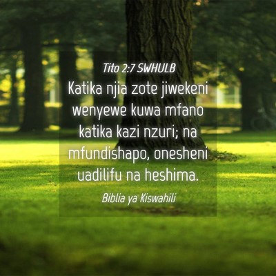 Picture 04 - Tito 2:7 SWHULB - Katika njia zote jiwekeni wenyewe kuwa mfano - Bible Verse Picture