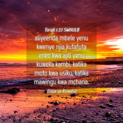 Picture 04 - Torati 1:33 SWHULB - aliyeenda mbele yenu kwenye njia kutafuta eneo - Bible Verse Picture
