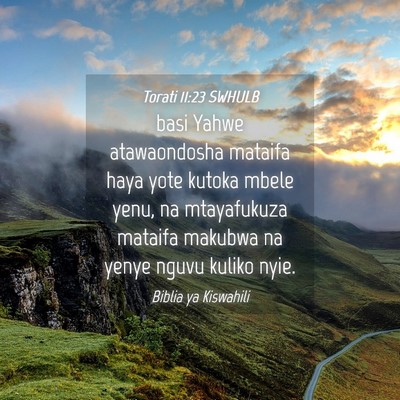 Picture 04 - Torati 11:23 SWHULB - basi Yahwe atawaondosha mataifa haya yote kutoka - Bible Verse Picture