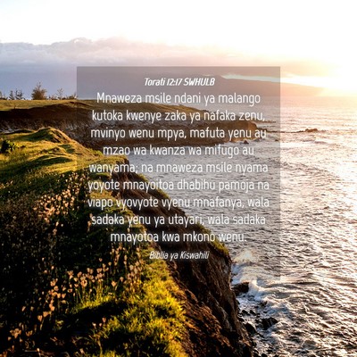 Picture 04 - Torati 12:17 SWHULB - Mnaweza msile ndani ya malango kutoka kwenye zaka - Bible Verse Picture