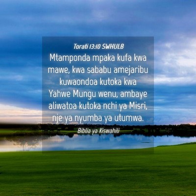 Picture 04 - Torati 13:10 SWHULB - Mtamponda mpaka kufa kwa mawe, kwa sababu - Bible Verse Picture
