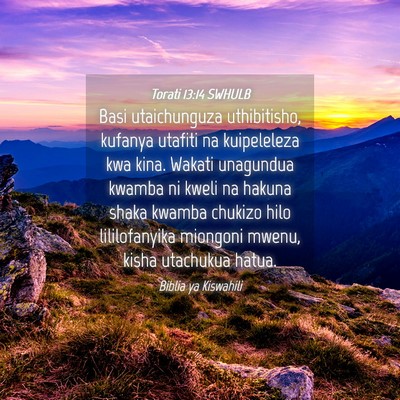 Picture 04 - Torati 13:14 SWHULB - Basi utaichunguza uthibitisho, kufanya utafiti na - Bible Verse Picture