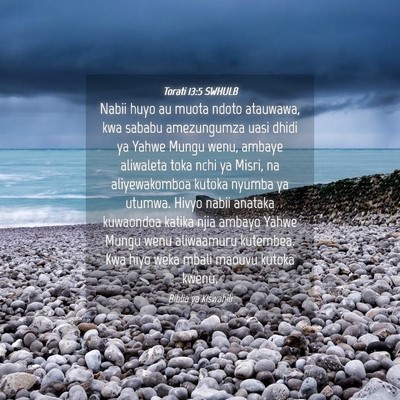 Picture 04 - Torati 13:5 SWHULB - Nabii huyo au muota ndoto atauwawa, kwa sababu - Bible Verse Picture