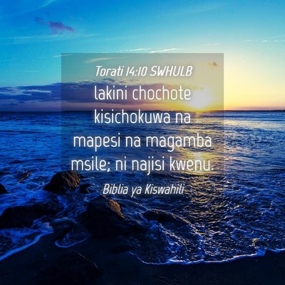 Picture 04 - Torati 14:10 SWHULB - lakini chochote kisichokuwa na mapesi na magamba - Bible Verse Picture