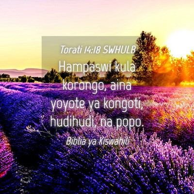 Picture 04 - Torati 14:18 SWHULB - Hampaswi kula korongo, aina yoyote ya kongoti, - Bible Verse Picture