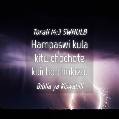 Picture 04 - Torati 14:3 SWHULB - Hampaswi kula kitu chochote kilicho - Bible Verse Picture