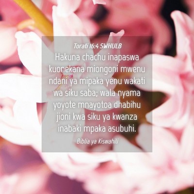 Picture 04 - Torati 16:4 SWHULB - Hakuna chachu inapaswa kuonekana miongoni mwenu - Bible Verse Picture