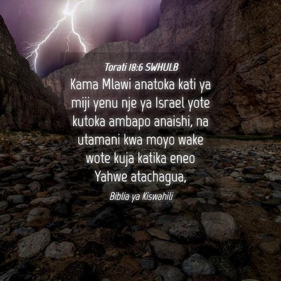 Picture 04 - Torati 18:6 SWHULB - Kama Mlawi anatoka kati ya miji yenu nje ya - Bible Verse Picture