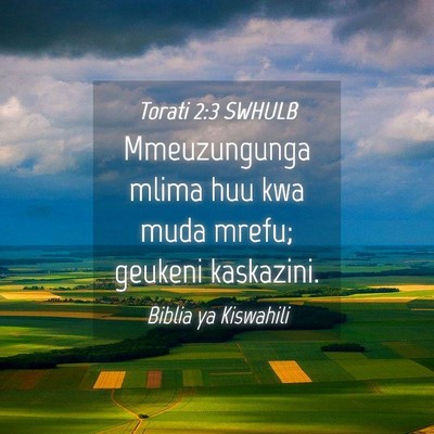 Picture 04 - Torati 2:3 SWHULB - Mmeuzungunga mlima huu kwa muda mrefu; geukeni - Bible Verse Picture