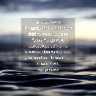 Picture 04 - Torati 21:10 SWHULB - Utakapokwenda kupigana vita dhidi ya maadui zako - Bible Verse Picture