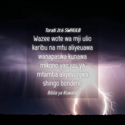 Picture 04 - Torati 21:6 SWHULB - Wazee wote wa mji ulio karibu na mtu aliyeuawa - Bible Verse Picture