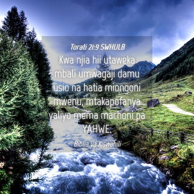 Picture 04 - Torati 21:9 SWHULB - Kwa njia hii utaweka mbali umwagaji damu usio na - Bible Verse Picture