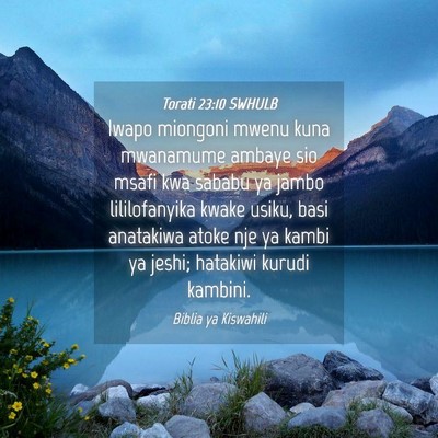 Picture 04 - Torati 23:10 SWHULB - Iwapo miongoni mwenu kuna mwanamume ambaye sio - Bible Verse Picture