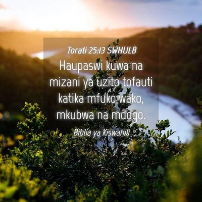 Picture 04 - Torati 25:13 SWHULB - Haupaswi kuwa na mizani ya uzito tofauti katika - Bible Verse Picture