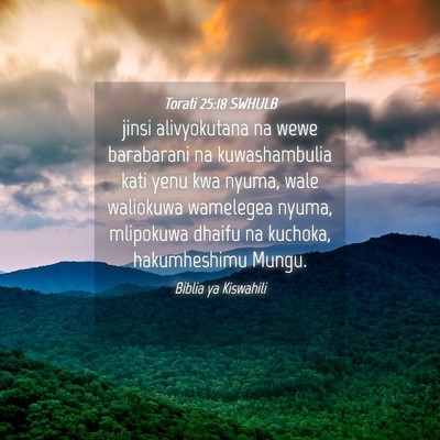 Picture 04 - Torati 25:18 SWHULB - jinsi alivyokutana na wewe barabarani na - Bible Verse Picture