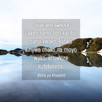 Picture 04 - Torati 30:14 SWHULB - Lakini neno lipo karibu sana kwako, katika kinywa - Bible Verse Picture