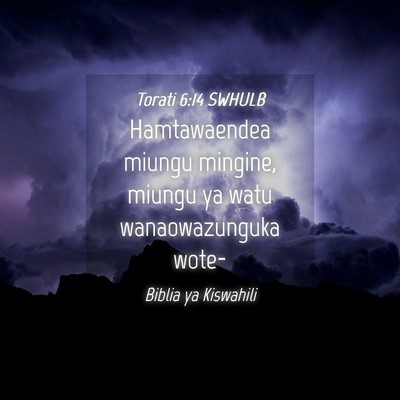Picture 04 - Torati 6:14 SWHULB - Hamtawaendea miungu mingine, miungu ya watu - Bible Verse Picture
