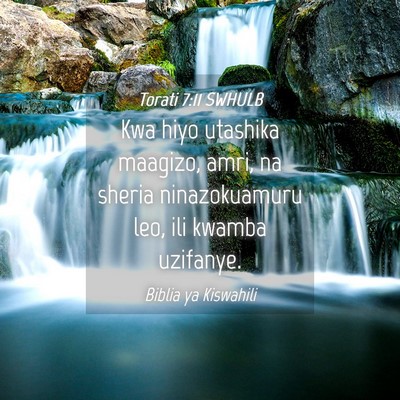 Picture 04 - Torati 7:11 SWHULB - Kwa hiyo utashika maagizo, amri, na sheria - Bible Verse Picture