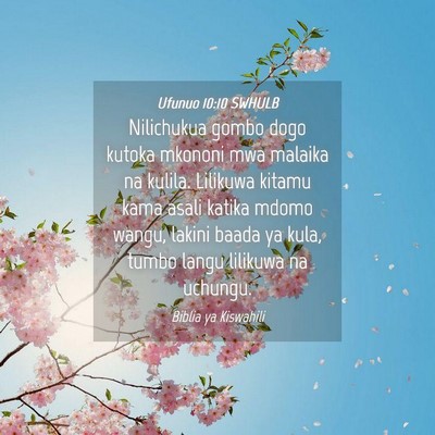 Picture 04 - Ufunuo 10:10 SWHULB - Nilichukua gombo dogo kutoka mkononi mwa malaika - Bible Verse Picture