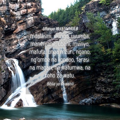 Picture 04 - Ufunuo 18:13 SWHULB - mdalasini, viungo, uvumba, manemane, ubani, - Bible Verse Picture