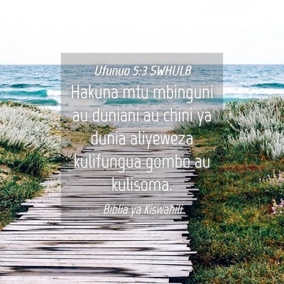 Picture 04 - Ufunuo 5:3 SWHULB - Hakuna mtu mbinguni au duniani au chini ya dunia - Bible Verse Picture