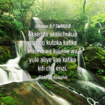 Picture 04 - Ufunuo 5:7 SWHULB - Akaenda akalichukua gombo kutoka katika mkono wa - Bible Verse Picture