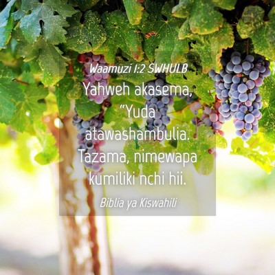 Picture 04 - Waamuzi 1:2 SWHULB - Yahweh akasema, “Yuda atawashambulia. Tazama, - Bible Verse Picture