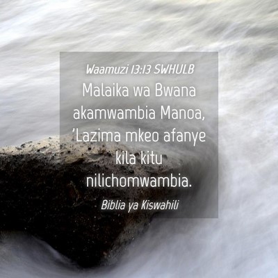 Picture 04 - Waamuzi 13:13 SWHULB - Malaika wa Bwana akamwambia Manoa, 'Lazima mkeo - Bible Verse Picture