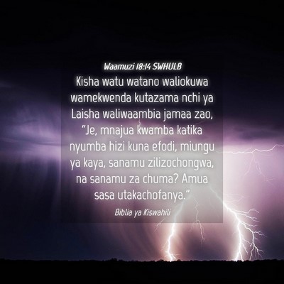 Picture 04 - Waamuzi 18:14 SWHULB - Kisha watu watano waliokuwa wamekwenda kutazama - Bible Verse Picture
