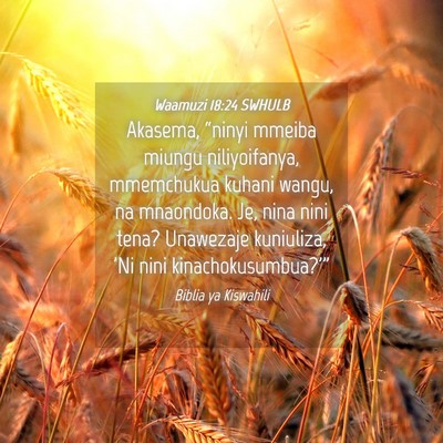Picture 04 - Waamuzi 18:24 SWHULB - Akasema, “ninyi mmeiba miungu niliyoifanya, - Bible Verse Picture