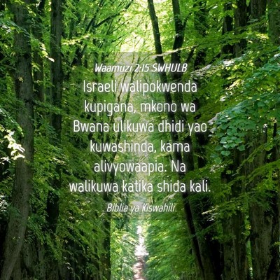Picture 04 - Waamuzi 2:15 SWHULB - Israeli walipokwenda kupigana, mkono wa Bwana - Bible Verse Picture