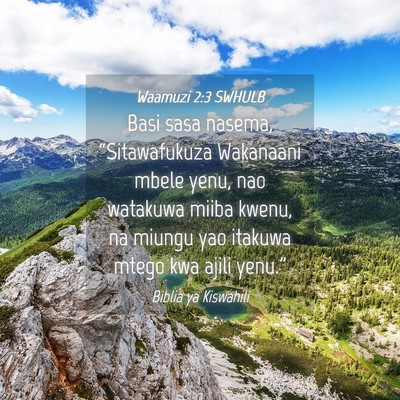 Picture 04 - Waamuzi 2:3 SWHULB - Basi sasa nasema, “Sitawafukuza Wakanaani mbele - Bible Verse Picture